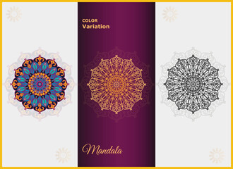 Vector hand drawn fashion style mandala with round shapes . Ethnic elements mandala with colorful ornament