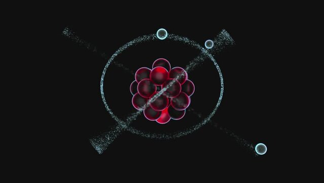 3D animation of an atomic structure isolated on black with luma matte
