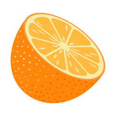 Orange slice icon in cartoon style isolated on white background. Fruit symbol stock vector illustration.