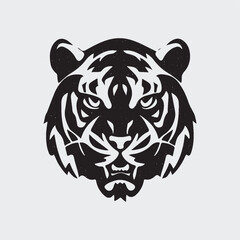 tiger head silhouette vector 