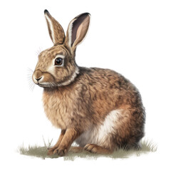 Uroczy mały królik, Ilustracja bez tła, png, wygenerowane przez AI - obrazy, fototapety, plakaty