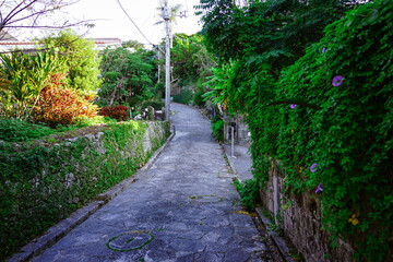 首里城から続く美しい坂道シマシービラ（沖縄県那覇市）