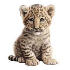 Uroczy mały gepard, Ilustracja bez tła, png, wygenerowane przez AI - obrazy, fototapety, plakaty