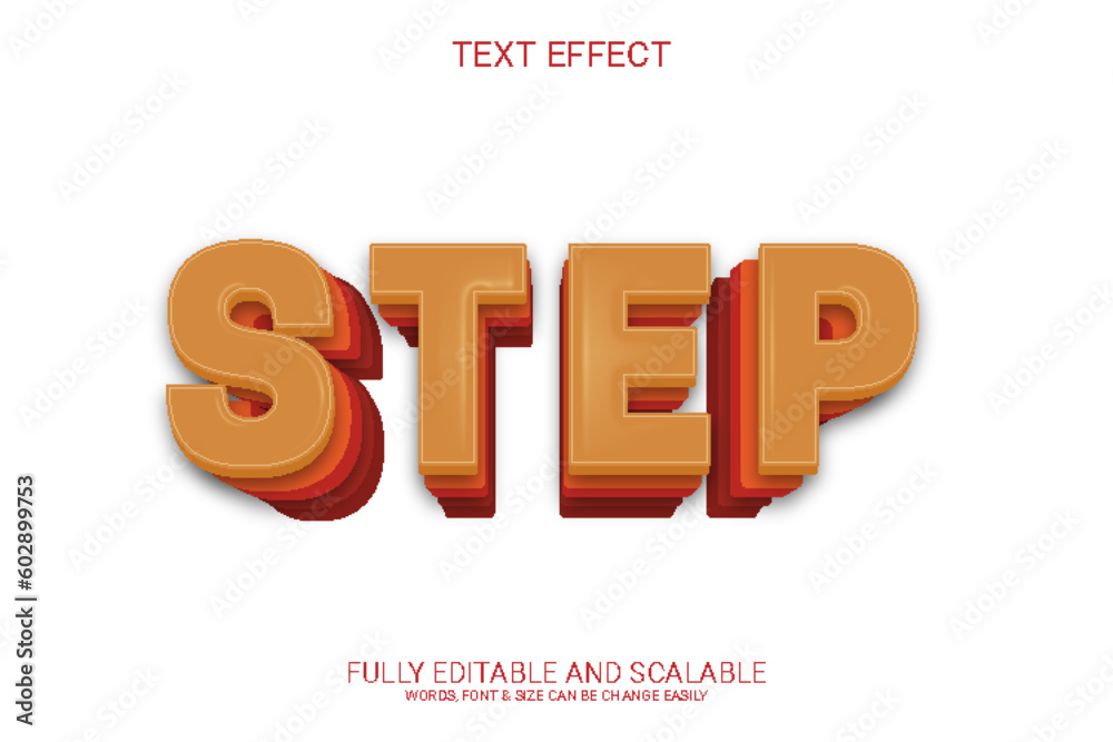 Wall mural 3d fully editable vector text effect template