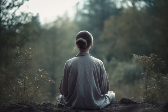 Peaceful Mind: Serene Image of a Person Engaged in Meditation Practice