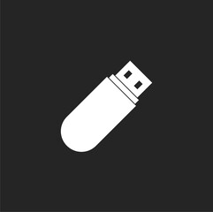 Simple illustration of Usb flash icon isolated on black background