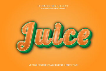 Juice 3D Fully Editable Vector Text Effect Template 