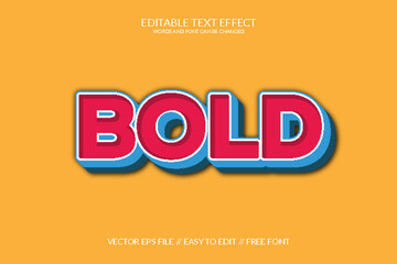 Bold 3D Fully Editable Vector Text Effect Template 