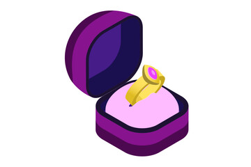 Wedding Ring with Box