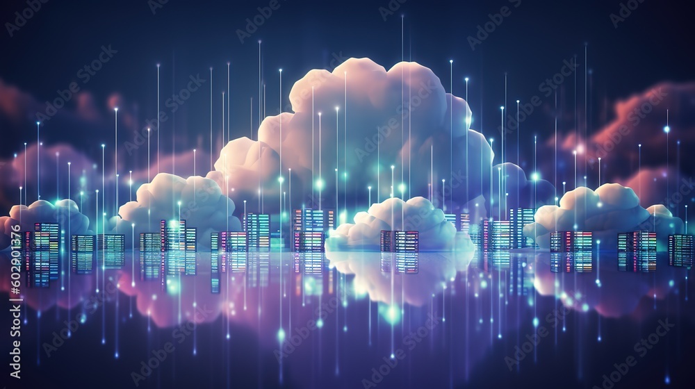 Poster cloud data storage.generative ai