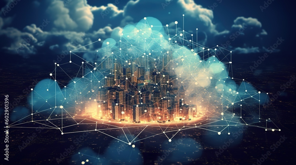 Poster cloud data storage.generative ai