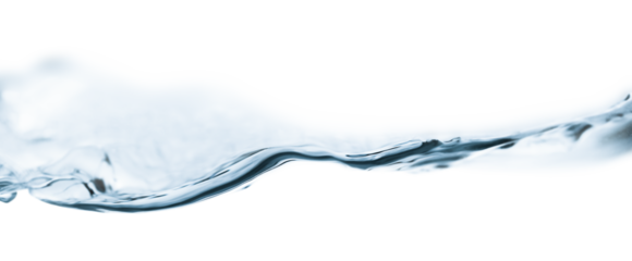 clean and transparent wave on the surface of the water on a white isolated background