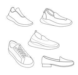 Sneaker Shoe Minimalistic doodle Line Outline Stroke Icon