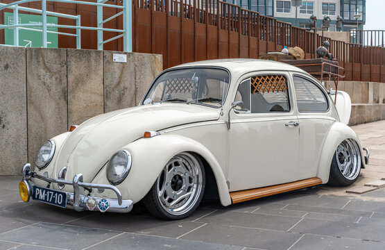 Scheveningen, The Netherlands, 14.05.2023, Retro, customized Volkswagen Beetle from 1966 at The Aircooled classic car show