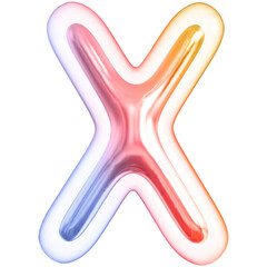 Alphabet Letter X Gradient 3d font