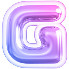 Alphabet Letter G Gradient 3d font