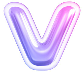 Alphabet Letter V Gradient 3d font