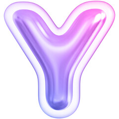 Alphabet Letter Y Gradient 3d font