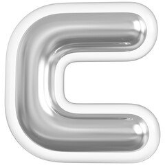 Alphabet Letter C Silver 3d font