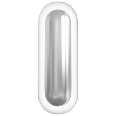 Alphabet Letter I Silver 3d font