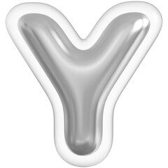Alphabet Letter Y Silver 3d font