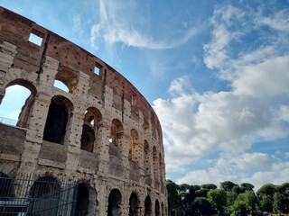 Colosseum with scenic sky in Rome, Italy