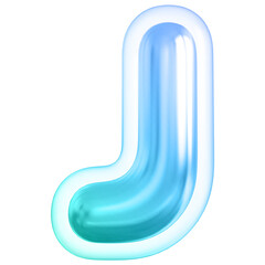 Alphabet Letter J Gradient 3d modern font