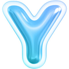 Alphabet Letter Y Gradient 3d modern font