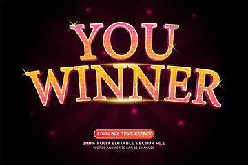 You winner text effect editable modern style
