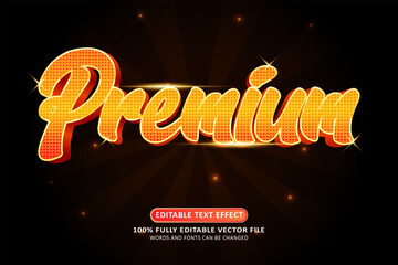 Premium 3d orange text effect editable modern style