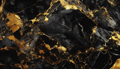 Obraz na płótnie Canvas Black and gold marble, Marble floor, Marble pattern texture background, Marble for interior design. (See more in my portfolio)