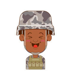 soldier happy face cartoon cute