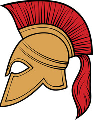 PNG illustration of an ancient Greek (spartan) warrior helmet