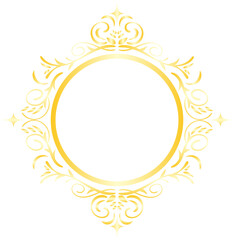 Decorative Golden Circle Frame