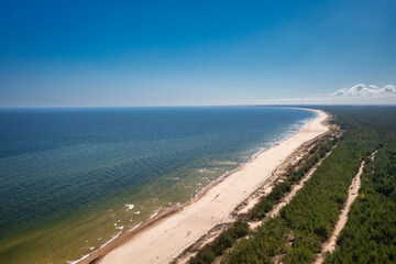 Fototapeta na wymiar Beautiful scenery of Baltic Sea beach in Sobieszewo, Poland