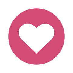Vector simple heart pink sticker valentine, thank you for your purchase, i love you flat icon  