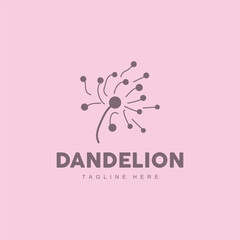 Dandelion Logo, Vector Plant Dandelion flower, Design Icon Template