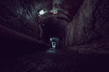 underground tunnel in old mine