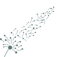 Dandelion Logo, Vector Plant Dandelion flower, Design Icon Template