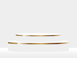 高級感のあるライン入りの台座　ホワイト＆ゴールド