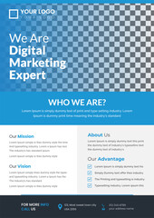 Professional clear and minimal creative corporate business flyer design template