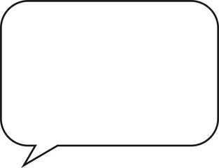 角丸四角形吹き出し 実線 白塗り