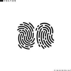 Fingerprint silhouette. Isolated fingerprints on white background