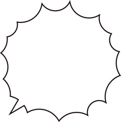 トゲトゲ吹き出し　実線　白塗り
