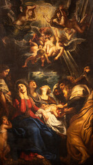 Fototapeta na wymiar GENOVA, ITALY - MARCH 5, 2023: The painting of Circumcision of Jesus in the church Chiesa del Gesu by Peter Paul Rubens (1577 - 1640).