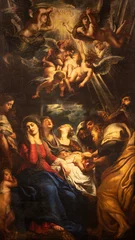 Foto op Aluminium GENOVA, ITALY - MARCH 5, 2023: The painting of Circumcision of Jesus in the church Chiesa del Gesu by Peter Paul Rubens (1577 - 1640). © Renáta Sedmáková