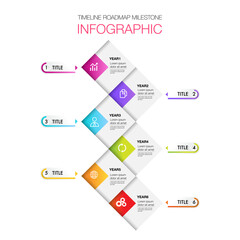 Infographic template for business 6 years steps processes ,Modern Timeline diagram with roadmap milestone and journey concept, for presentation