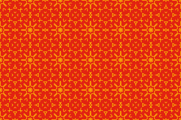 Beautiful wrapping paper in seamless pattern design isolated on red background. 