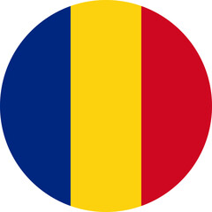 round Romanian national flag of Romania, Europe