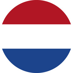 round Dutch national flag of Netherlands, Europe - obrazy, fototapety, plakaty